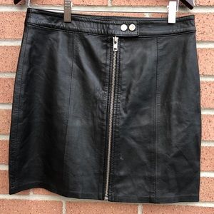 COMPLOT REAL LEATHER ZIPPER MINI SKIRT